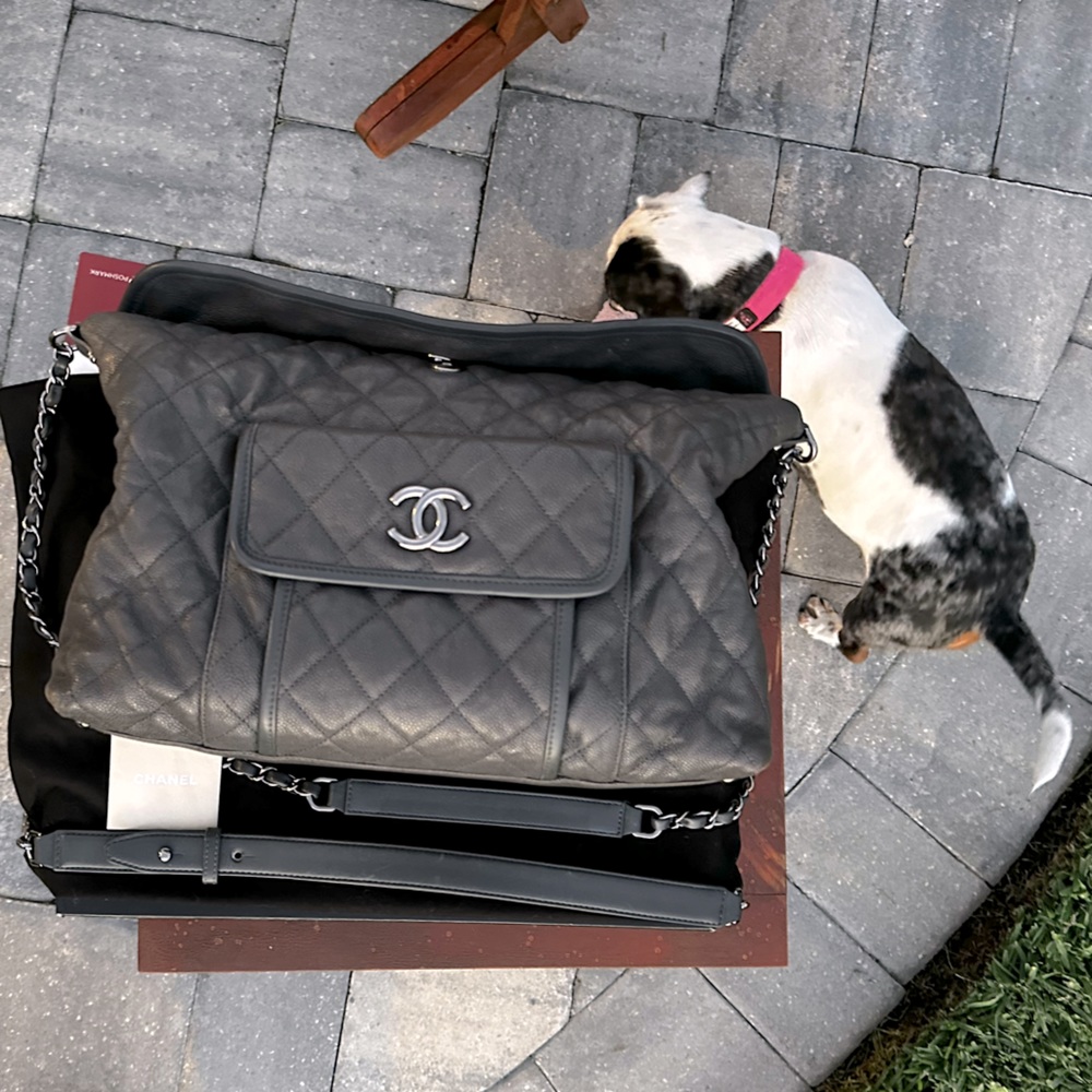 ❤️Chanel Riviera Quilted Caviar Leather French Hobo Bag